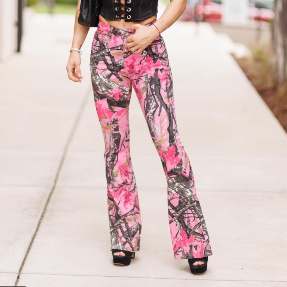 Pink camo jeans